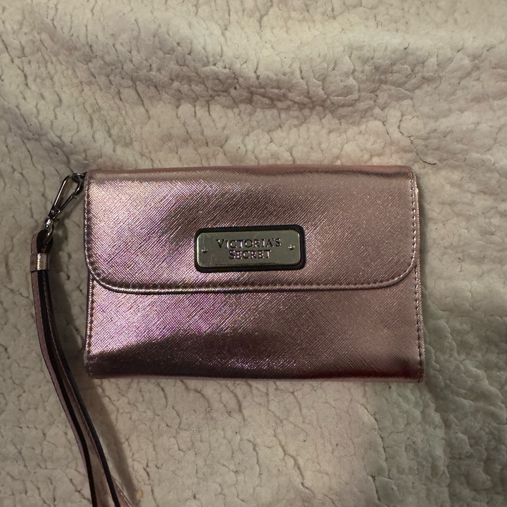 Victoria's Secret Metallic Pink Clutch